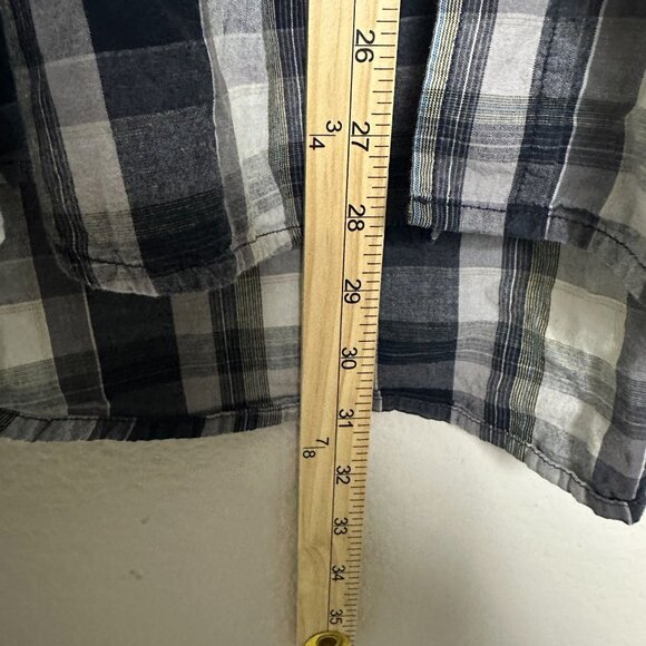 Levis Shirt Button Up Pockets Men XL White Checkered Plaid Western Rodeo Cowboy - Picture 7 of 16